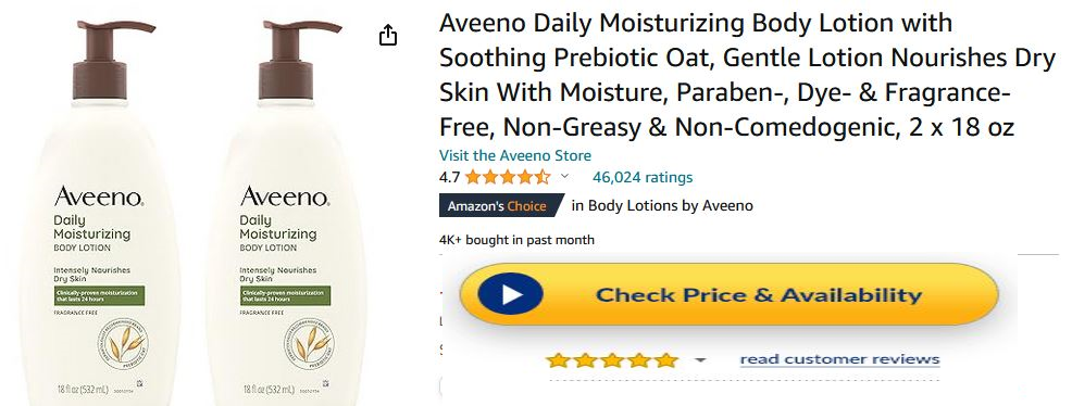 Aveeno vs Lubriderm